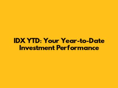 IDX YTD: Your Year-to-Date Investment Performance