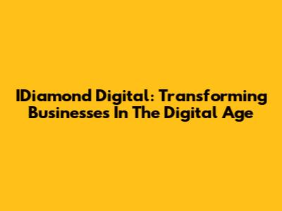 IDiamond Digital: Transforming Businesses In The Digital Age