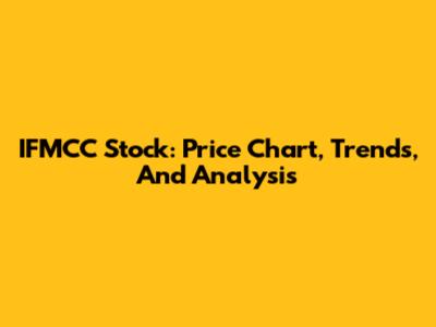 IFMCC Stock: Price Chart, Trends, And Analysis