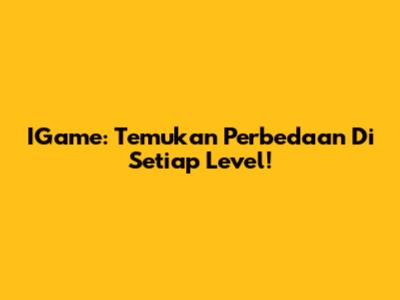 IGame: Temukan Perbedaan Di Setiap Level!