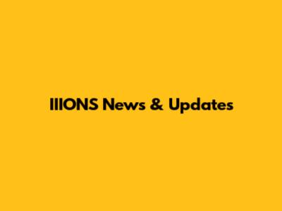 IIIONS News & Updates