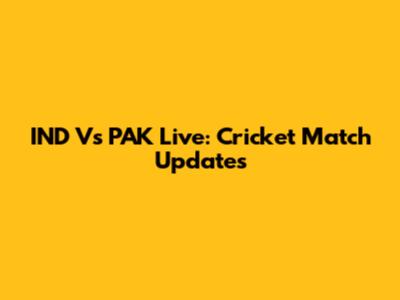 IND Vs PAK Live: Cricket Match Updates