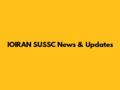 IOIRAN SUSSC News & Updates
