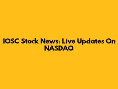 IOSC Stock News: Live Updates On NASDAQ