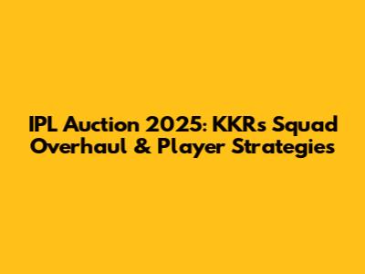 IPL Auction 2025: KKR's Squad Overhaul & Player Strategies