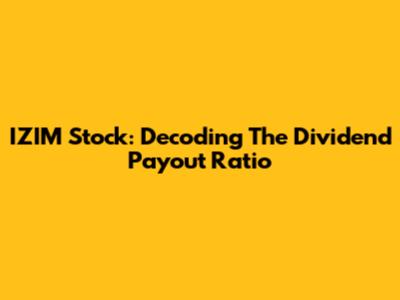 IZIM Stock: Decoding The Dividend Payout Ratio