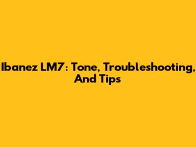 Ibanez LM7: Tone, Troubleshooting, And Tips