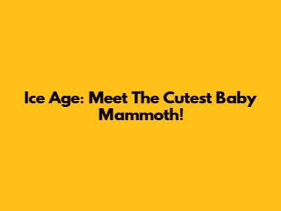 Ice Age: Meet The Cutest Baby Mammoth!