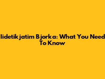 Iidetikjatim Bjorka: What You Need To Know