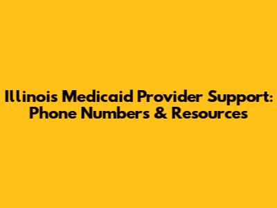 Illinois Medicaid Provider Support: Phone Numbers & Resources