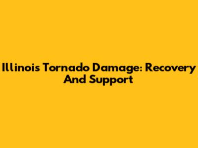 Illinois Tornado Damage: Recovery And Support