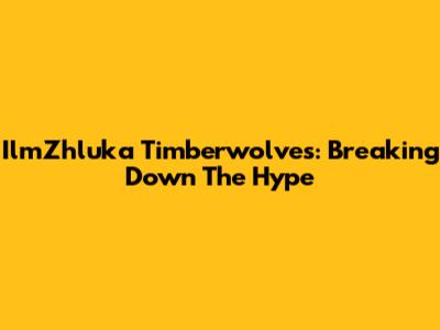IlmZhluka Timberwolves: Breaking Down The Hype