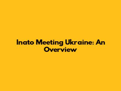 Inato Meeting Ukraine: An Overview