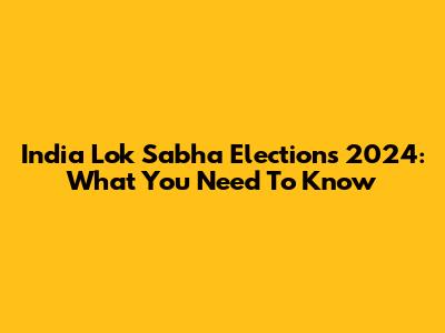 India Lok Sabha Elections 2024: What You Need To Know