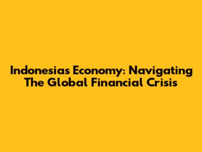 Indonesia's Economy: Navigating The Global Financial Crisis