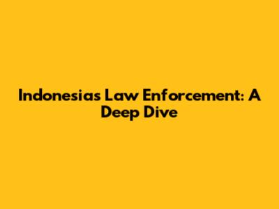 Indonesia's Law Enforcement: A Deep Dive
