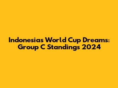 Indonesia's World Cup Dreams: Group C Standings 2024