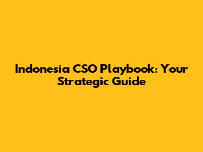 Indonesia CSO Playbook: Your Strategic Guide