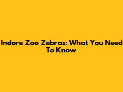 Indore Zoo Zebras: What You Need To Know