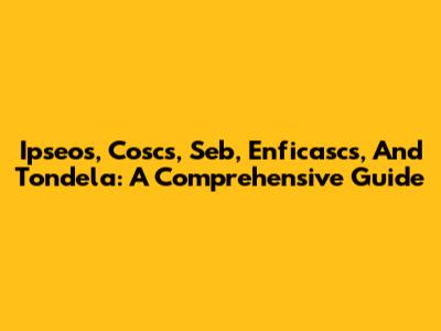 Ipseos, Coscs, Seb, Enficascs, And Tondela: A Comprehensive Guide