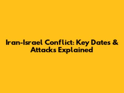 Iran-Israel Conflict: Key Dates & Attacks Explained