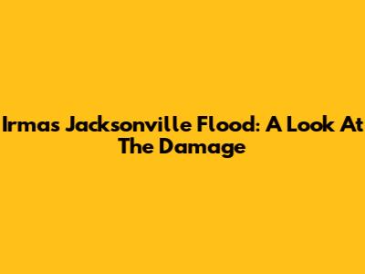 Irma's Jacksonville Flood: A Look At The Damage