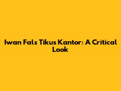 Iwan Fals' "Tikus Kantor": A Critical Look