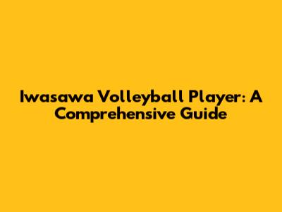 Iwasawa Volleyball Player: A Comprehensive Guide