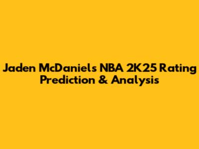 Jaden McDaniels NBA 2K25 Rating Prediction & Analysis