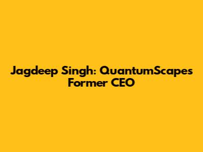 Jagdeep Singh: QuantumScape's Former CEO