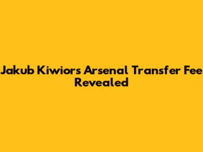 Jakub Kiwior's Arsenal Transfer Fee Revealed