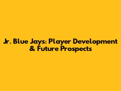 Jr. Blue Jays: Player Development & Future Prospects