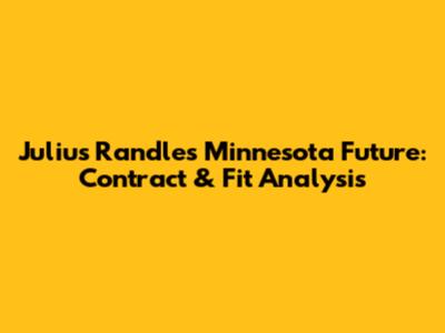 Julius Randle's Minnesota Future: Contract & Fit Analysis
