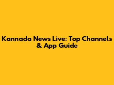 Kannada News Live: Top Channels & App Guide