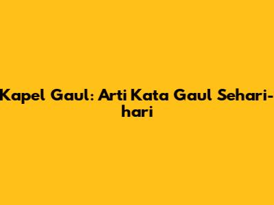 Kapel Gaul: Arti Kata Gaul Sehari-hari