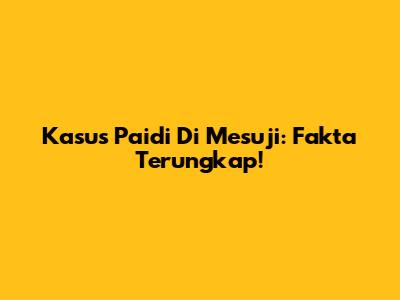 Kasus Paidi Di Mesuji: Fakta Terungkap!