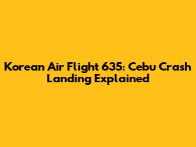 Korean Air Flight 635: Cebu Crash Landing Explained