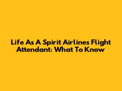 Life As A Spirit Airlines Flight Attendant: What To Know