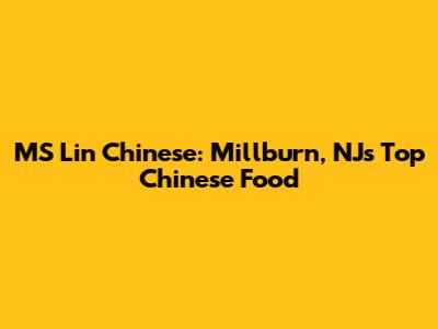 MS Lin Chinese: Millburn, NJ's Top Chinese Food