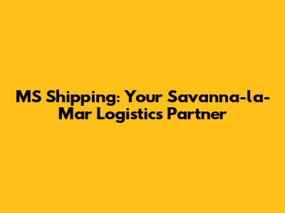 MS Shipping: Your Savanna-la-Mar Logistics Partner
