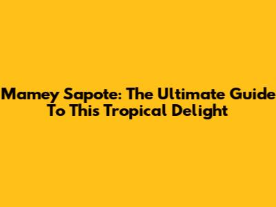 Mamey Sapote: The Ultimate Guide To This Tropical Delight