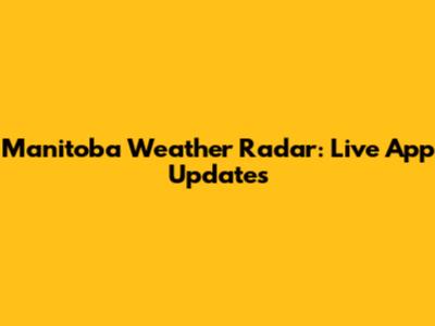 Manitoba Weather Radar: Live App Updates