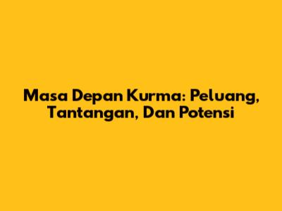 Masa Depan Kurma: Peluang, Tantangan, Dan Potensi