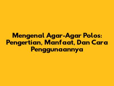 Mengenal Agar-Agar Polos: Pengertian, Manfaat, Dan Cara Penggunaannya