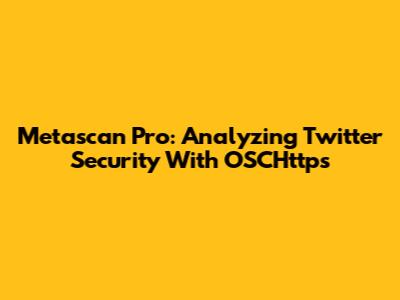 Metascan Pro: Analyzing Twitter Security With OSCHttps