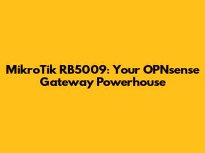 MikroTik RB5009: Your OPNsense Gateway Powerhouse