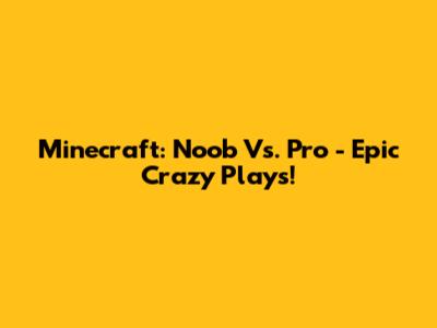 Minecraft: Noob Vs. Pro - Epic Crazy Plays!