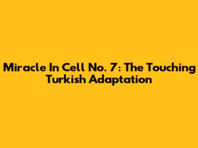 Miracle In Cell No. 7: The Touching Turkish Adaptation