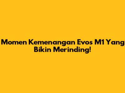 Momen Kemenangan Evos M1 Yang Bikin Merinding!