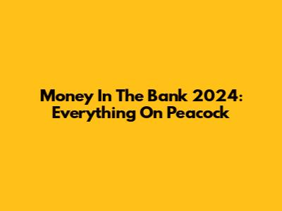 Money In The Bank 2024: Everything On Peacock